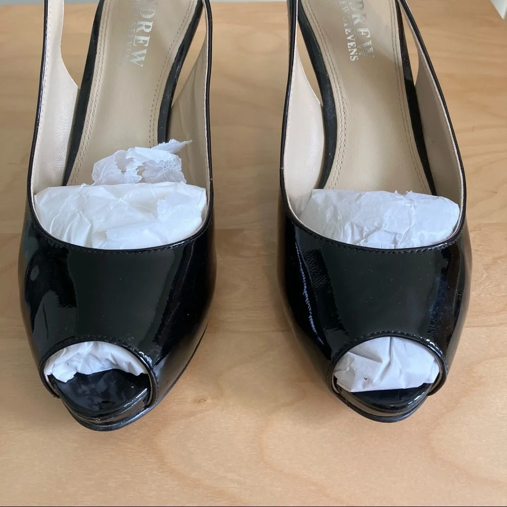 Andrew Stevens black patent leather Francesca heels, women’s size 7.5, worn once - Picture 6 of 14